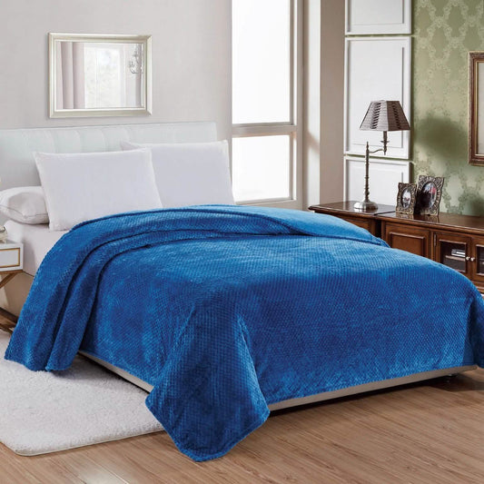 Noble House Solid Color Popcorn Microfiber Blanket