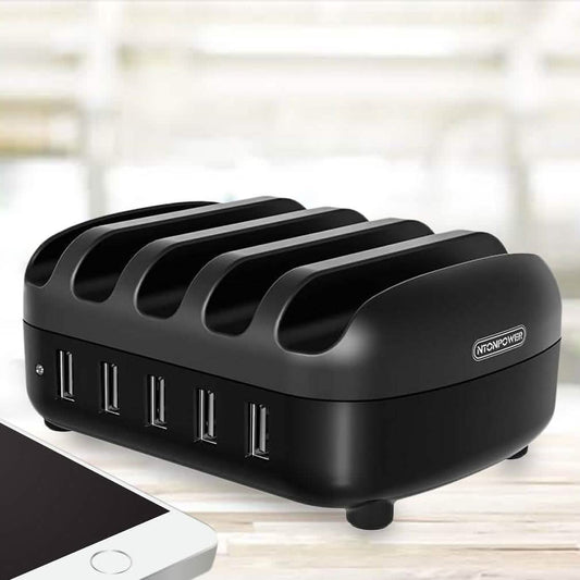 NTONPOWER Smartphone Charging Station 5 USB Ports Dock & Organizer