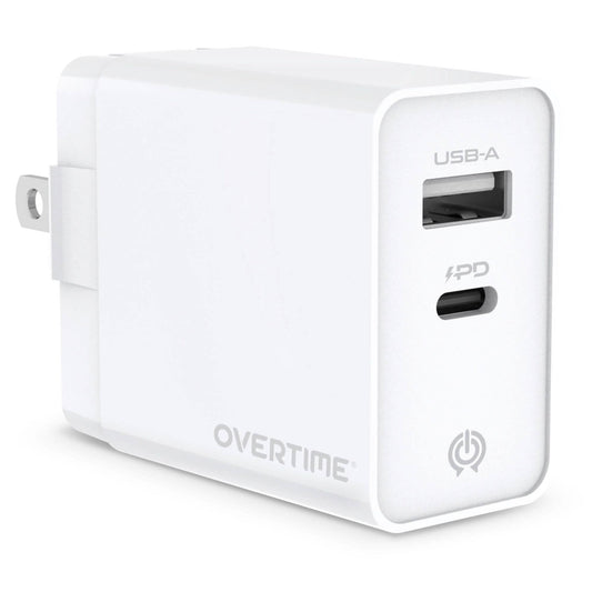 Overtime Dual Port USB A and USB C 38W Fast Charging Power Adapter