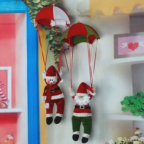 Parachute Snowman Santa Claus Ornament