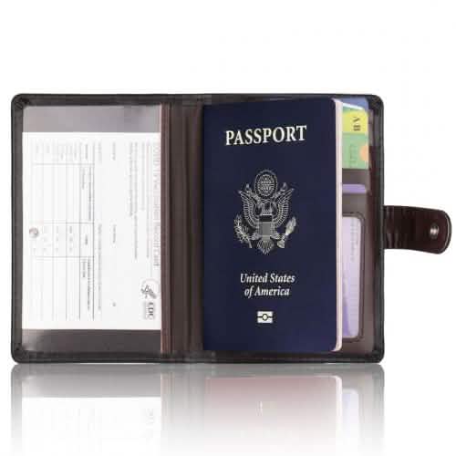 Passport Holder with Vaccination Card Protector