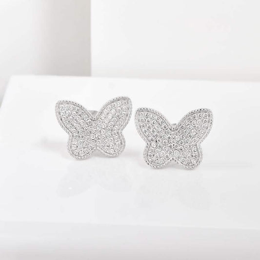 Pave Butterfly Studs