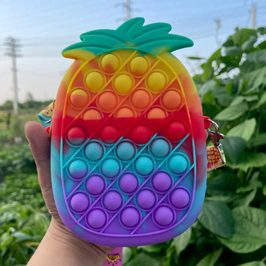 Pineapple Push Pop Pouch With Zipper & Strap