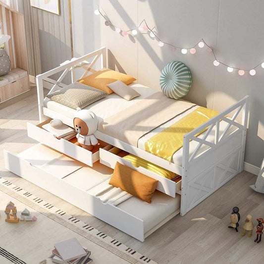 Platform Storage Bed with Trundle