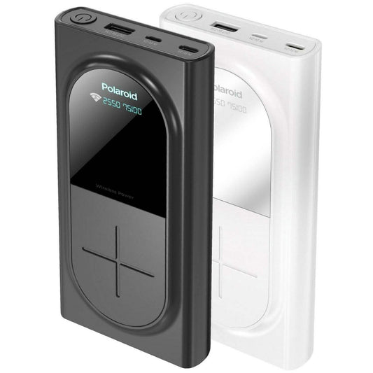 Polaroid Portable Wireless Power Bank - 10000mAh, USB Charging, Digital Display