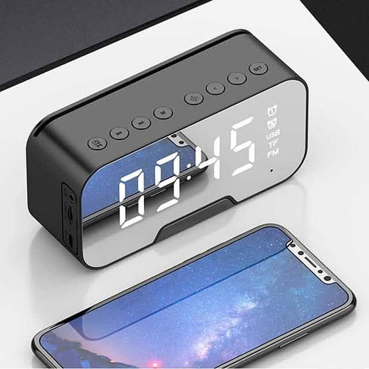 Portable Bluetooth Speaker Mirror Alarm Clock