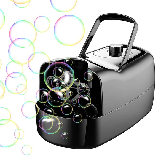 Portable Bubble Blowing Machine  with 2 Speeds Handle 3000-4000 Bubbles Per Minute Plug-In Battery Powered
