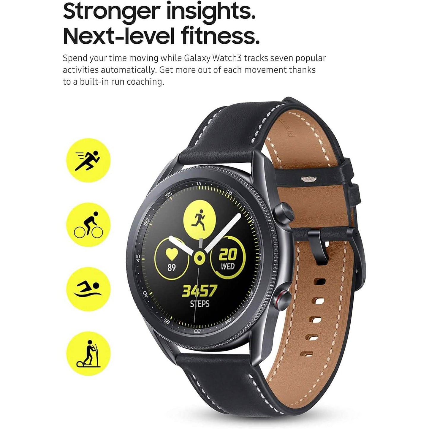 Samsung - Galaxy Watch3 Smartwatch 45mm Stainless LTE - Mystic Black