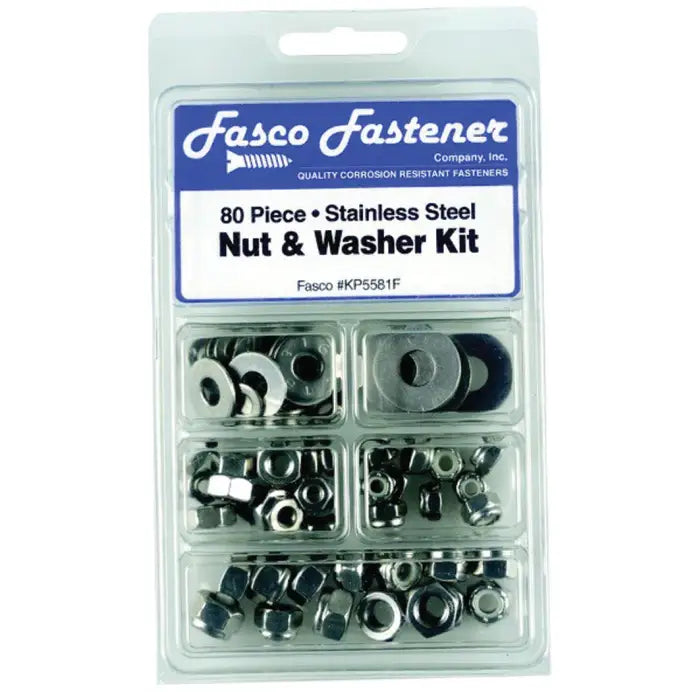 Fasco 80 Piece Nylock Nut/Washer Kit-Stainless Steel