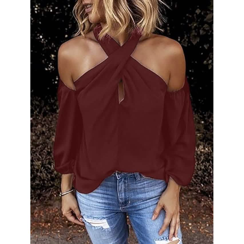 Women's Solid Color Halter Top